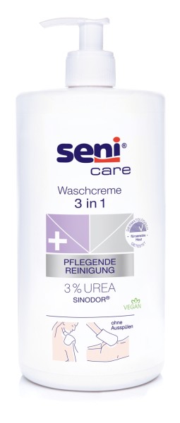Seni Care Waschcreme 3 in 1 mit 3% Urea, 1000ml